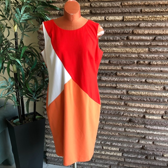 calvin klein plus size red dress